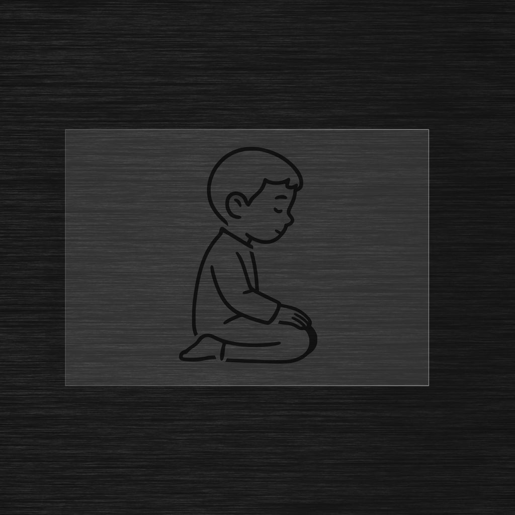  Merveilleux Pochoir représentant un jeune garçon en position de Tashahhud