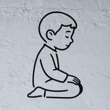  Merveilleux Pochoir représentant un jeune garçon en position de Tashahhud