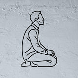 Pochoir Homme Contemplatif Minimaliste line art