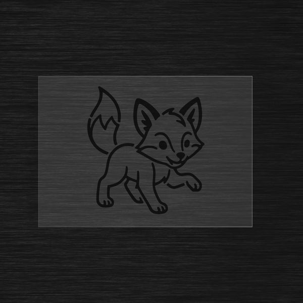 Adorable fox stencil