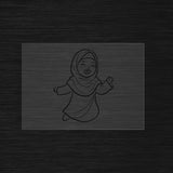 Joyful little girl stencil