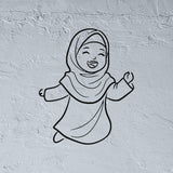 Joyful little girl stencil