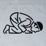 Pochoir un homme en position sujood style line art