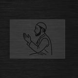 Muslim man in the heartfelt moment of duaa stencil