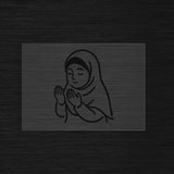 A girl invoking Allah stencil in elegant minimalist style