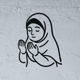A girl invoking Allah stencil in elegant minimalist style