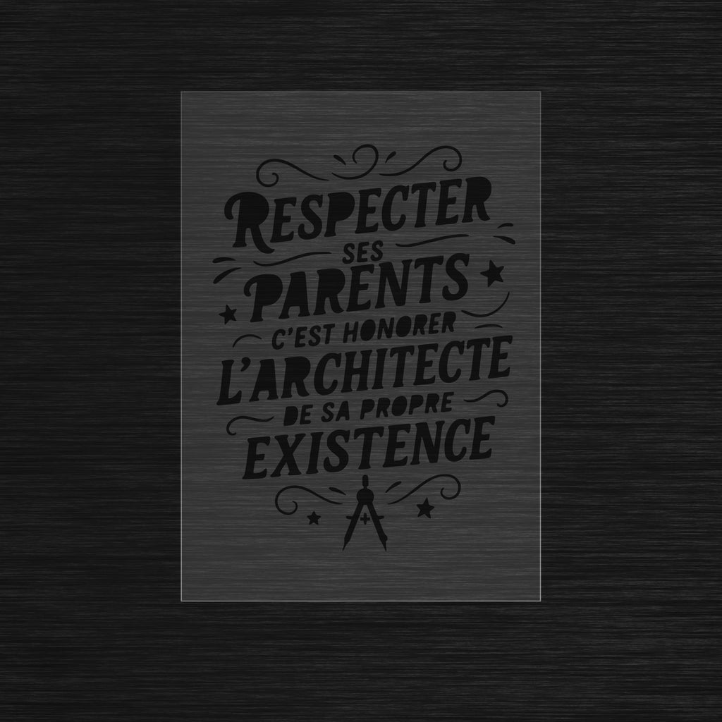 Respecter ses parents Pochoir moderne typographie