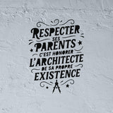 Respecter ses parents Pochoir moderne typographie