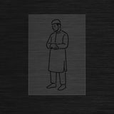 Pochoir un homme en position qiyam style line art