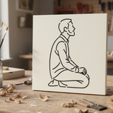 Pochoir Homme Contemplatif Minimaliste line art