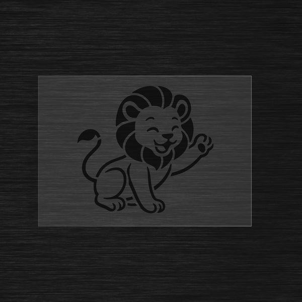 Lion stencil designed in a charming kids style
