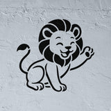 Lion stencil designed in a charming kids style