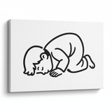 Boy in the sujood prostration position during Islamic prayer