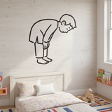 Boy in the ruku prayer position stencil