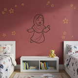 Joyful little girl stencil