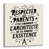 Respecter ses parents Pochoir moderne typographie