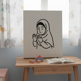 A girl invoking Allah stencil in elegant minimalist style