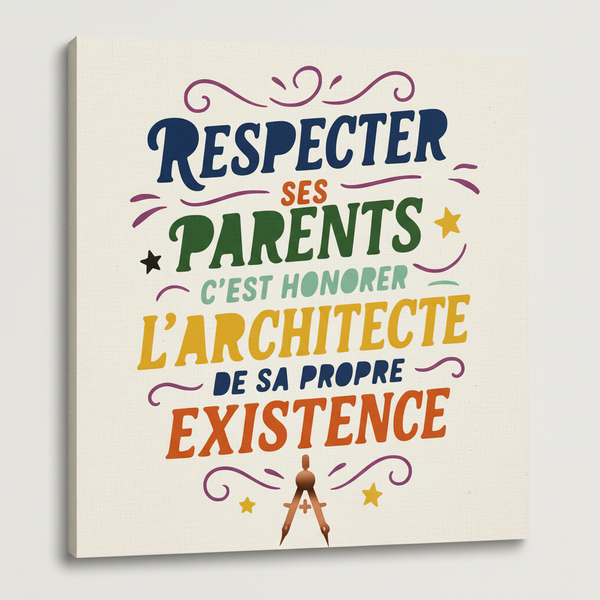 Respecter ses parents Pochoir moderne typographie