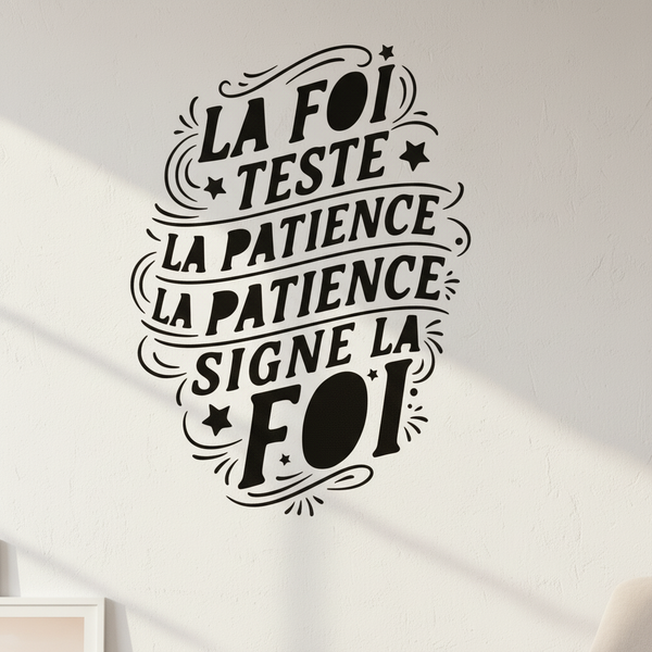 La foi teste la patience Pochoir moderne typographie