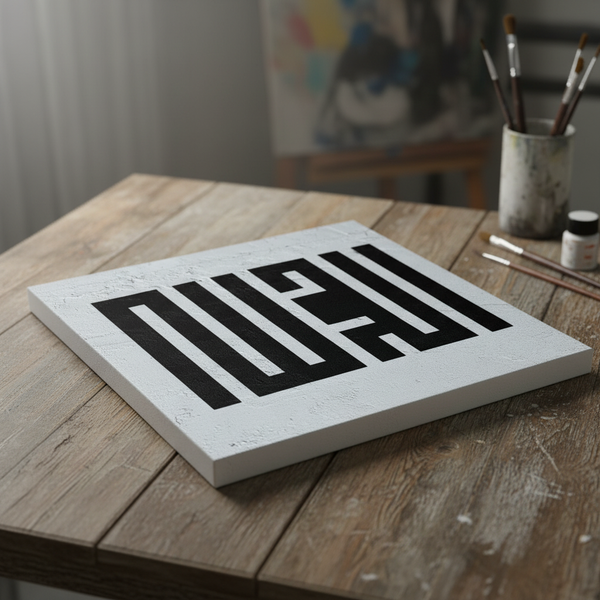 Al Hamdulillah Stencil in Square Kufic V3