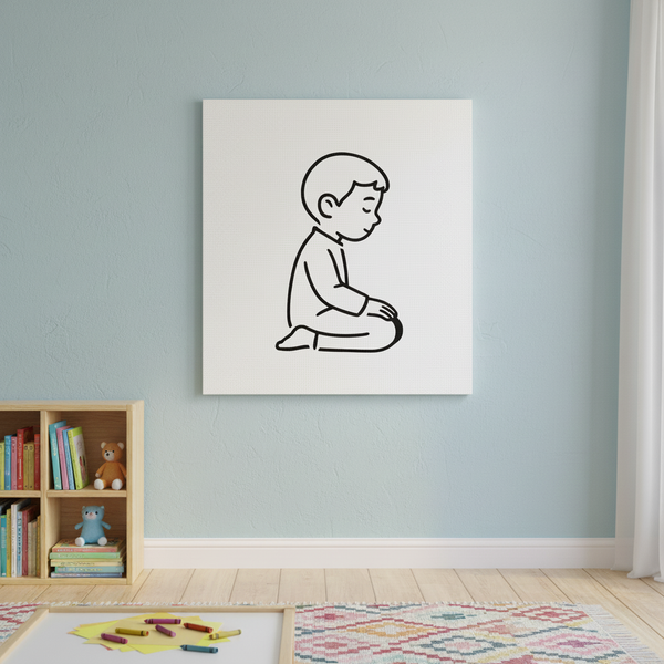  Merveilleux Pochoir représentant un jeune garçon en position de Tashahhud