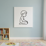  Merveilleux Pochoir représentant un jeune garçon en position de Tashahhud