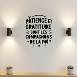 La patience, la gratitude et la foi Pochoir style calligraphie moderne