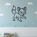 Adorable fox stencil