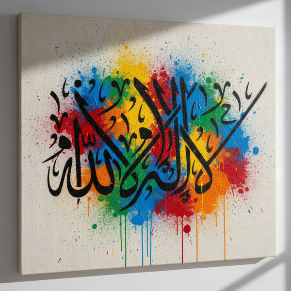 La ilaha illallah Arabic calligraphy stencil