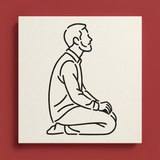 Pochoir Homme Contemplatif Minimaliste line art