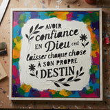 Avoir confiance en Dieu Pochoir style moderne