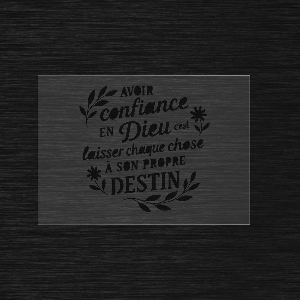 Avoir confiance en Dieu Pochoir style moderne