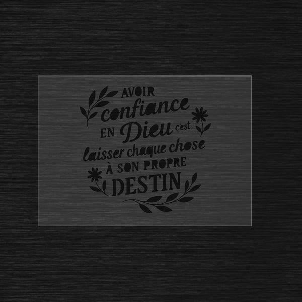 Avoir confiance en Dieu Pochoir style moderne
